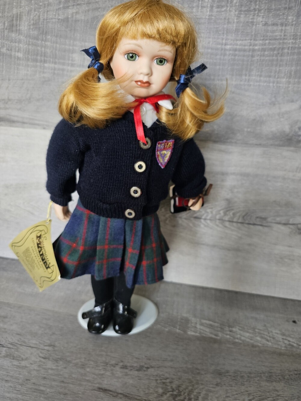 16" Seymour Mann Connoisser Collection Porcelain Natalie School Girl Doll